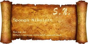 Sponga Nikolett névjegykártya