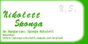 nikolett sponga business card